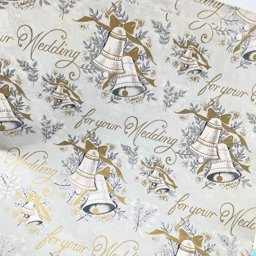 Vtg Variety Gift Wrap 4 Ribbon Lot Baby Wedding Shower Mid Century Junk Journal